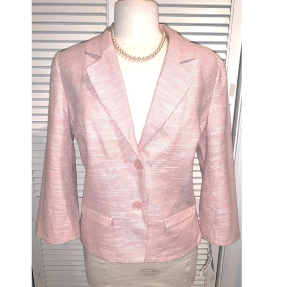 NWT Pendleton Linen blend Tweed Blazer new with tags women’s size 14 - Picture 4 of 13